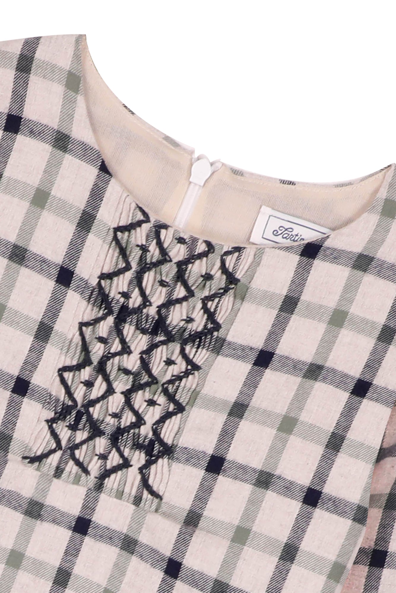 Vestido - Azul marino tiene Cuadros delantal