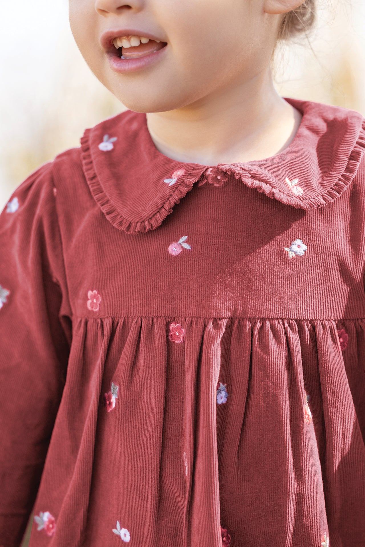 Robe en velours à col Licou avec détail Rose Robe en velours à col Licou avec détail Rose