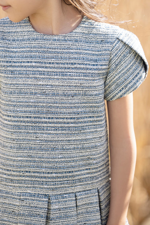 Robe - Jacquard marine et écru - Image principale