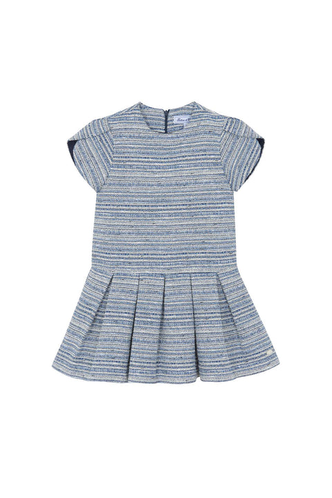 Dress - Navy and ecru jacquard - Image principale