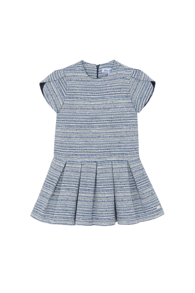 Kleid - Jacquard Marineblau und Ecru - Image principale