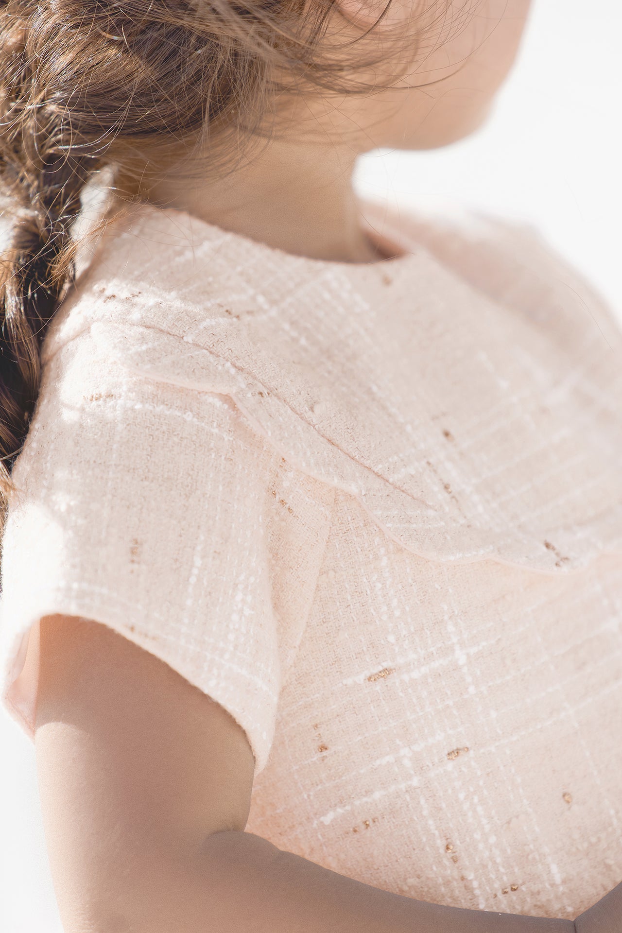 Vestido - Rosa pálido hilo Dorado esponjoso