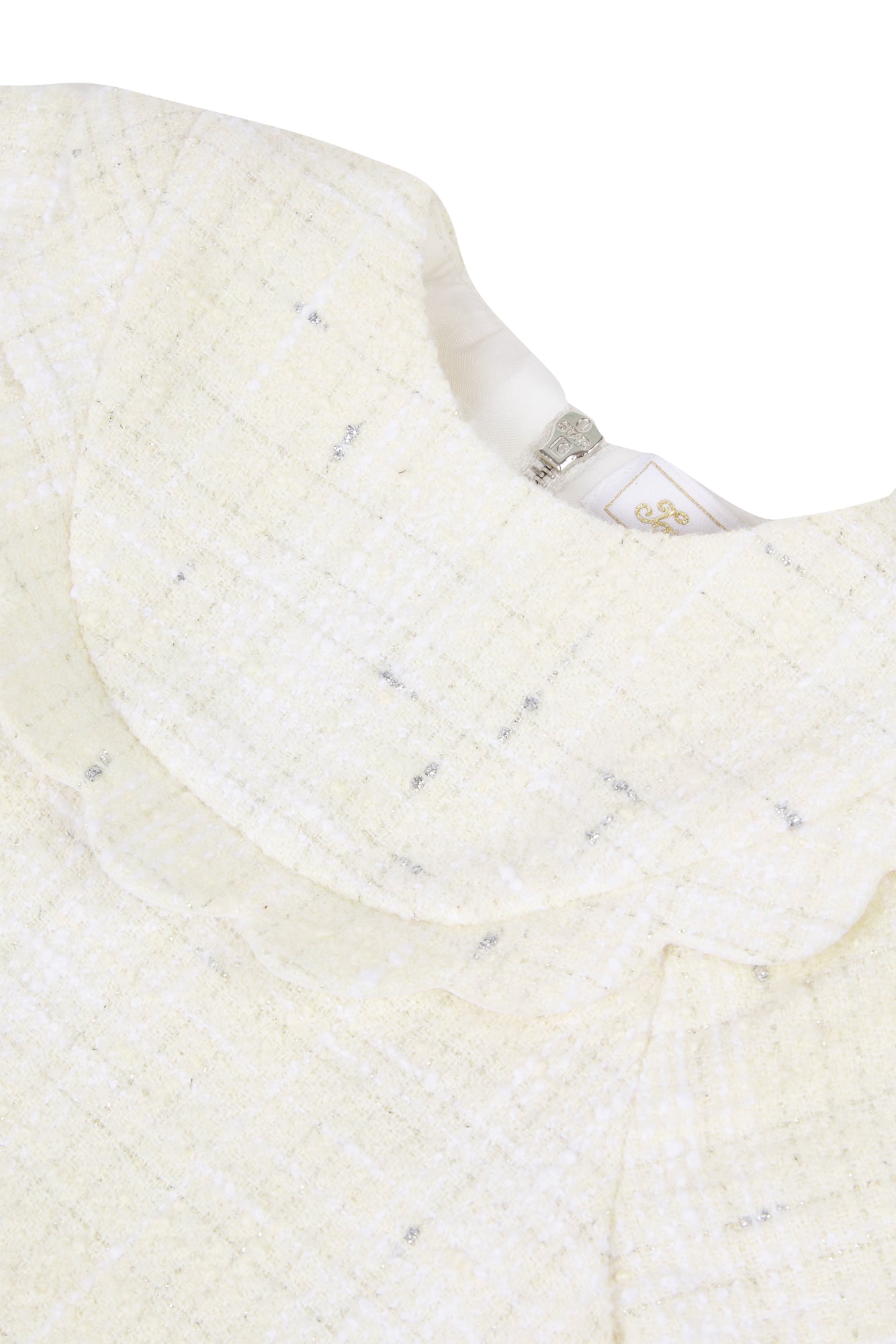 Robe - Ecru fil doré volanté