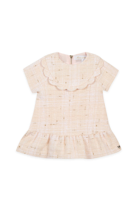 Robe - Rose pâle fil doré volanté - Image principale