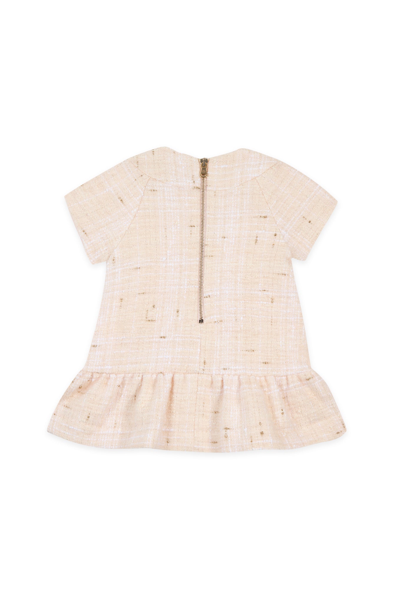 Vestido - Rosa pálido hilo Dorado esponjoso