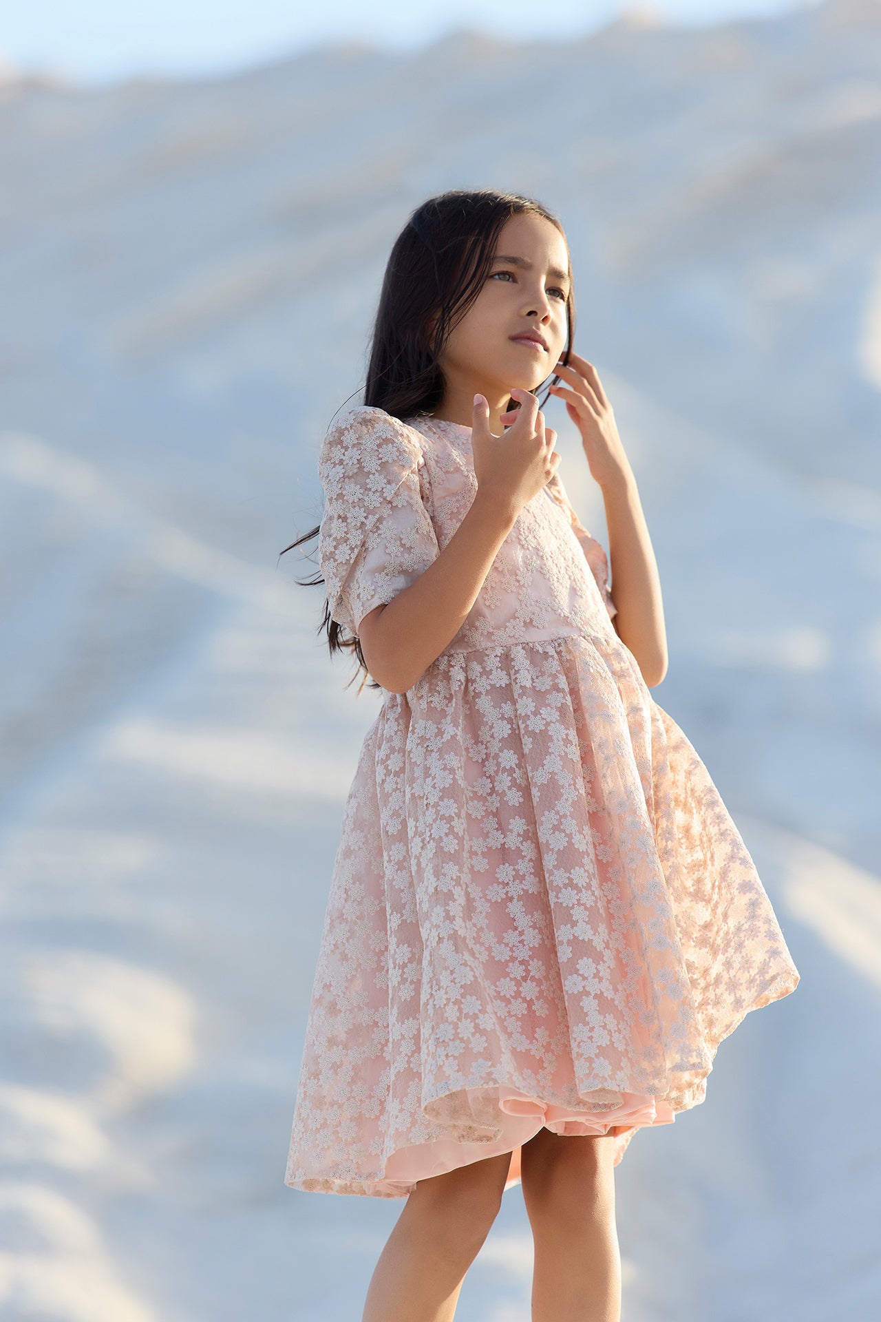 Vestito - Rosa pallido stampa margherita