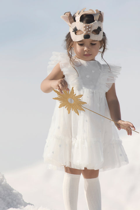 Kleid - Tüll mit Perlmuttblumen - Image principale