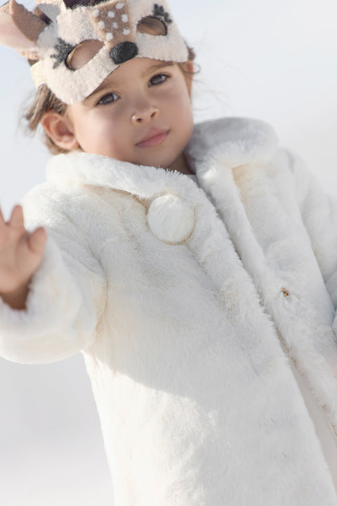 Coat - Ecru Imitation fur - Image principale