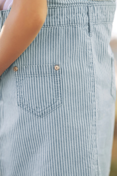 Robe - Bleu rayé - Image principale