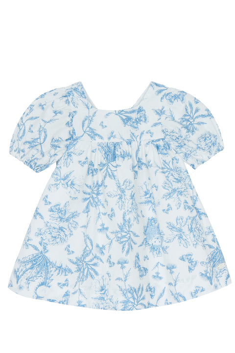 Robe - Bleu imprimé inspiration Toile de jouy - Image principale