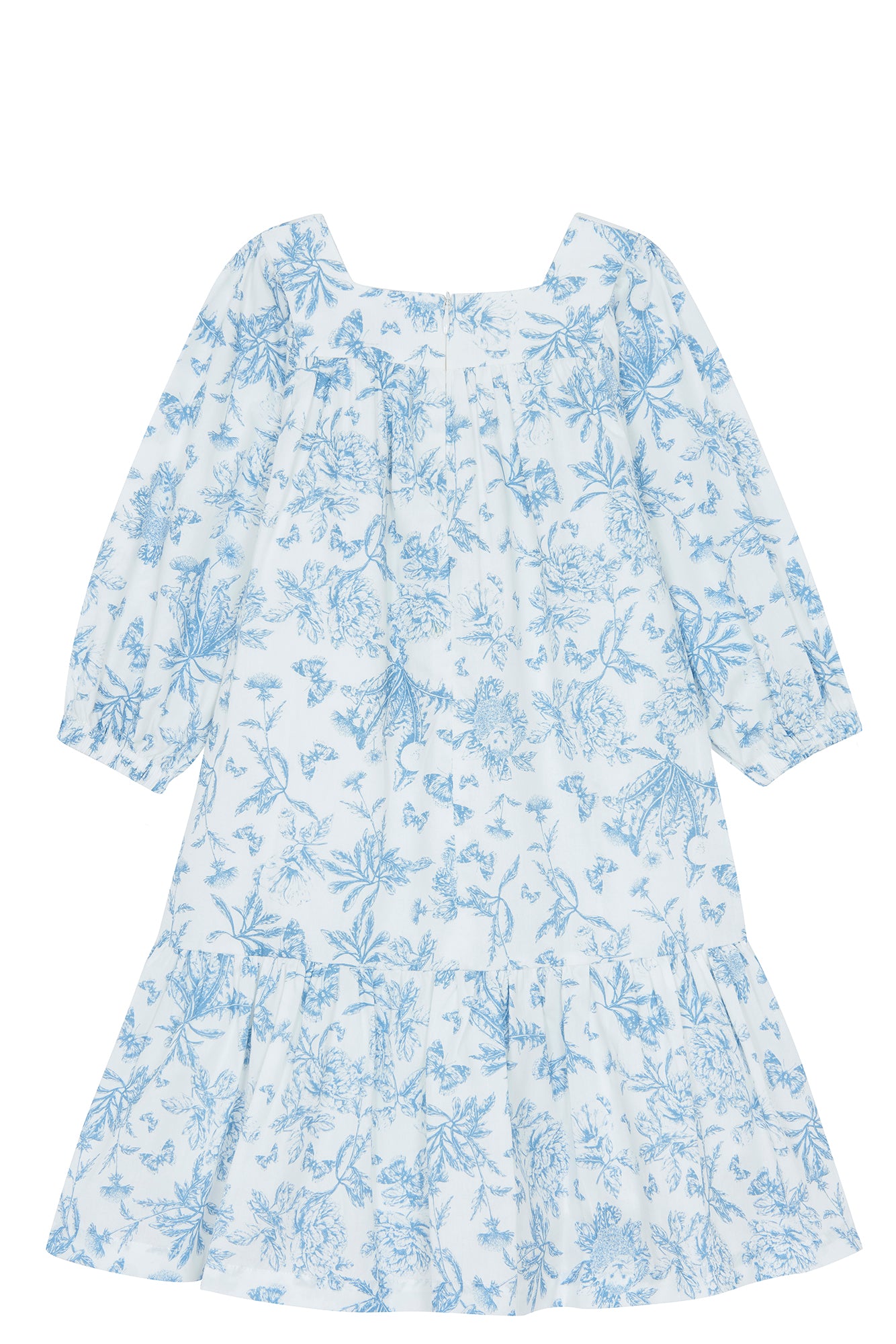 Robe - Bleu imprimé inspiration Toile de jouy