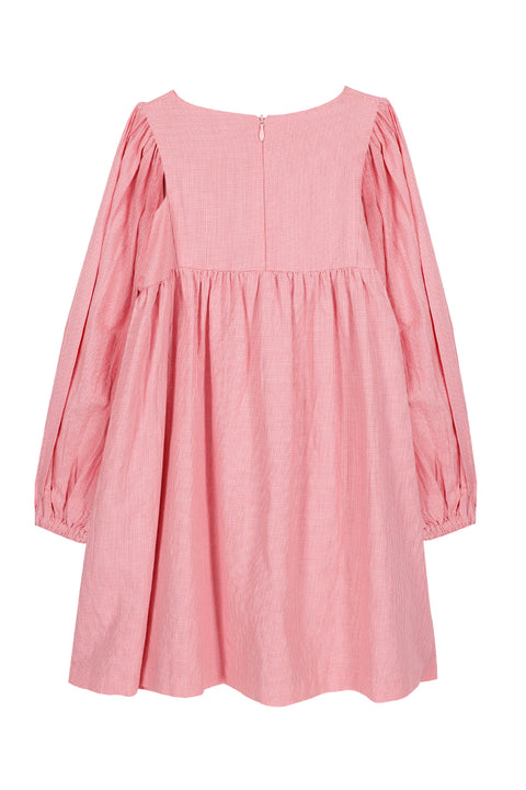 Robe - Rose vichy et broderie fleurie - Image principale