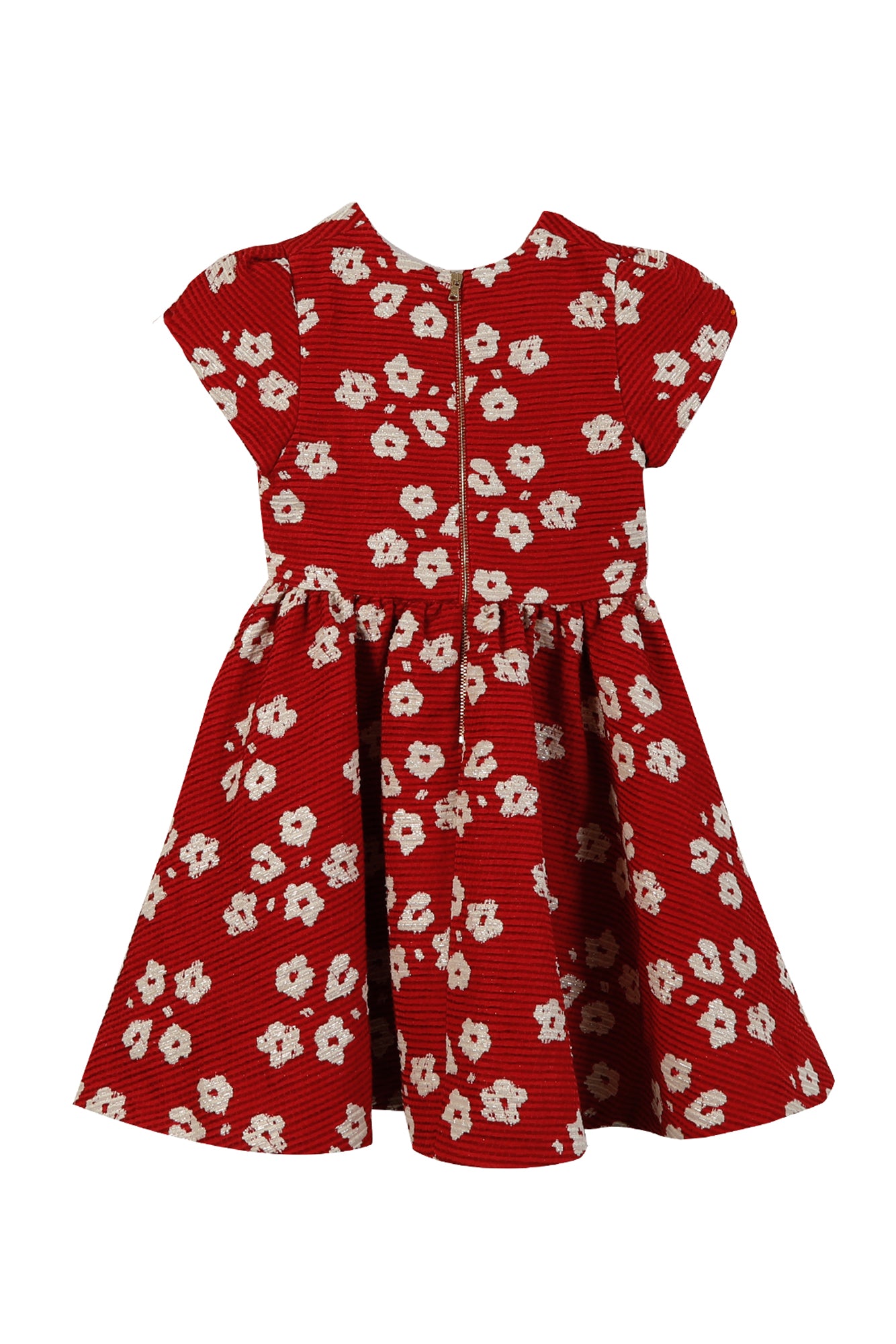 Vestido - Jacquard Florido Rojo