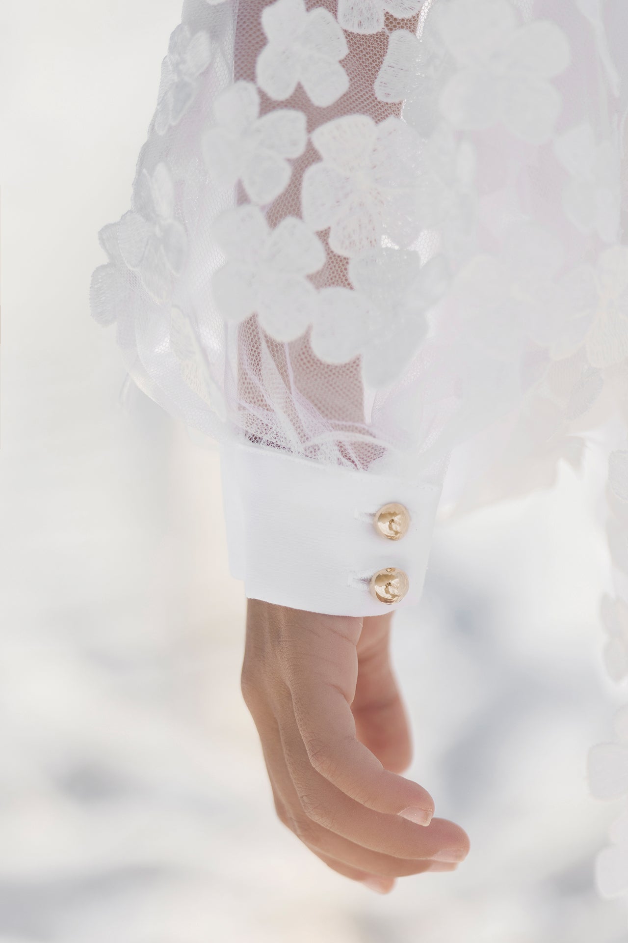 Jurk - Wit Bloemachtig in transparante sluier