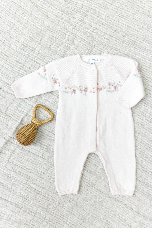 Combinaison longue - Rose pâle broderie - Image principale