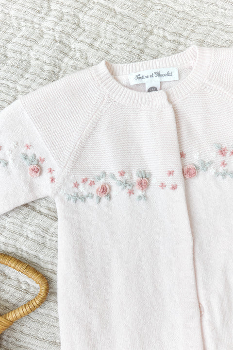 Combinaison longue - Rose pâle broderie - Image principale