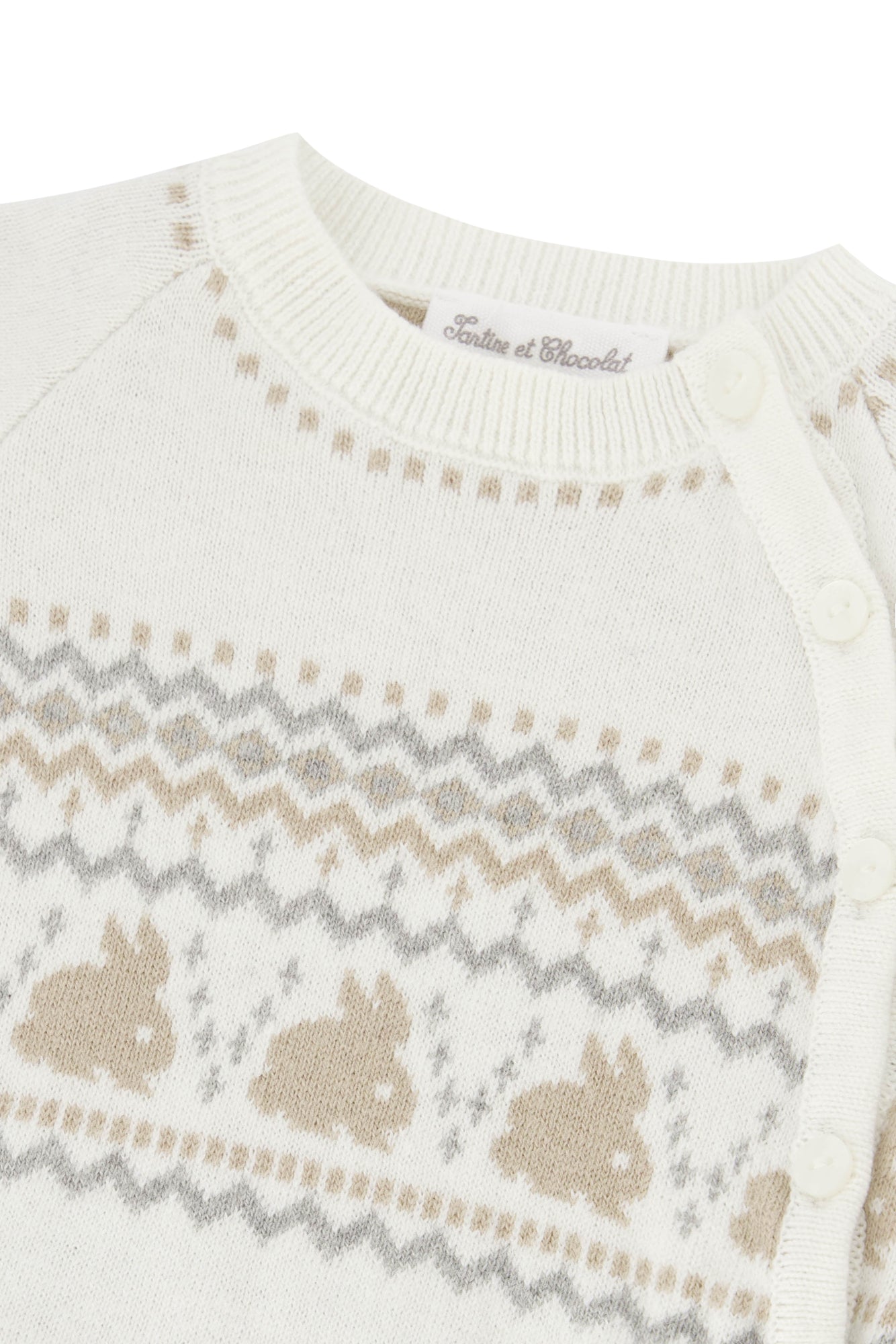 Lange jumpsuit - Ecru jacquard