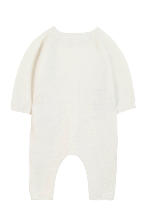 Combinaison longue - Ecru broderie ours - Image principale