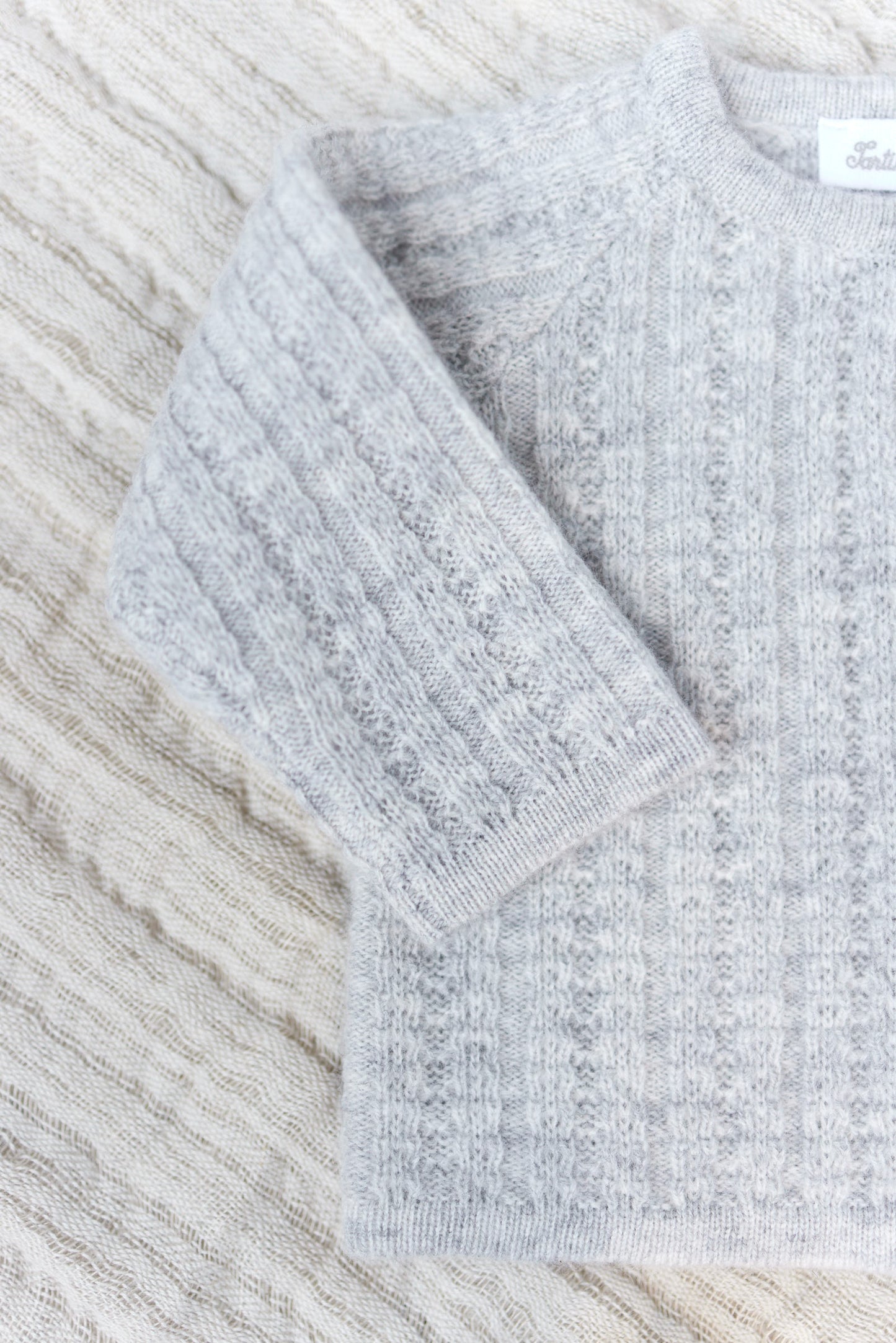 Ensemble long - Gris clair tricot