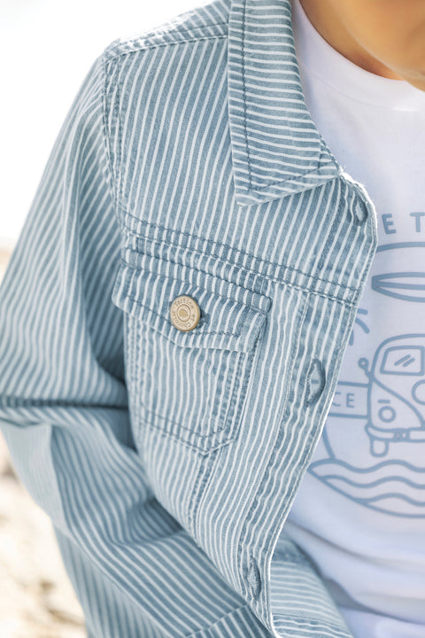 Veste - Rayé bleu ciel - Image principale