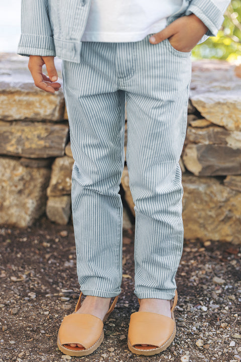 Pantalon - Bleu rayé - Image principale