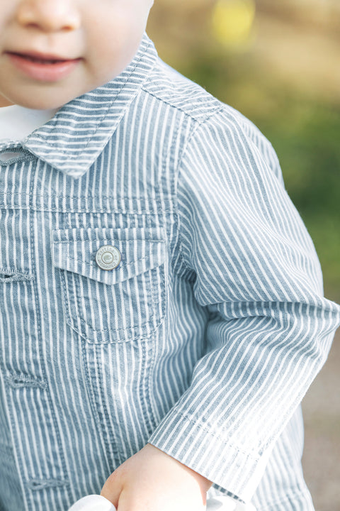 Veste - Rayé bleu ciel - Image principale