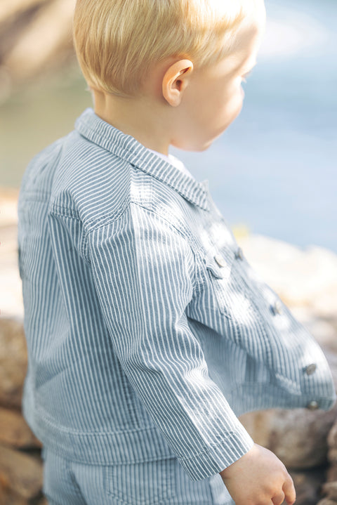 Veste - Rayé bleu ciel - Image principale