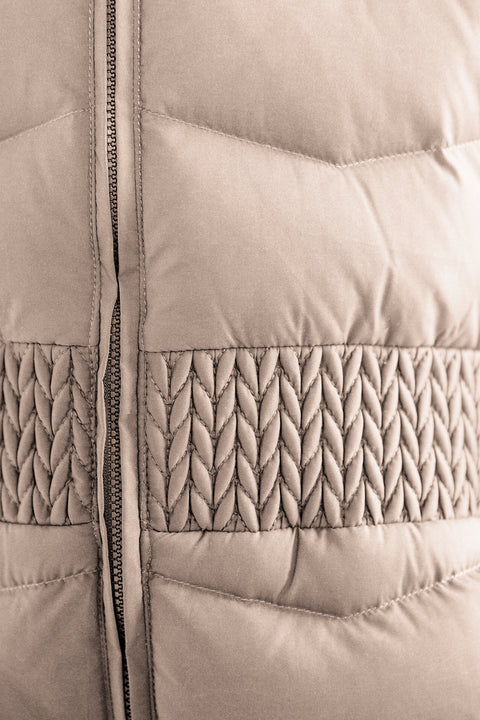 Down jacket - Beige Imitation fur - Image principale