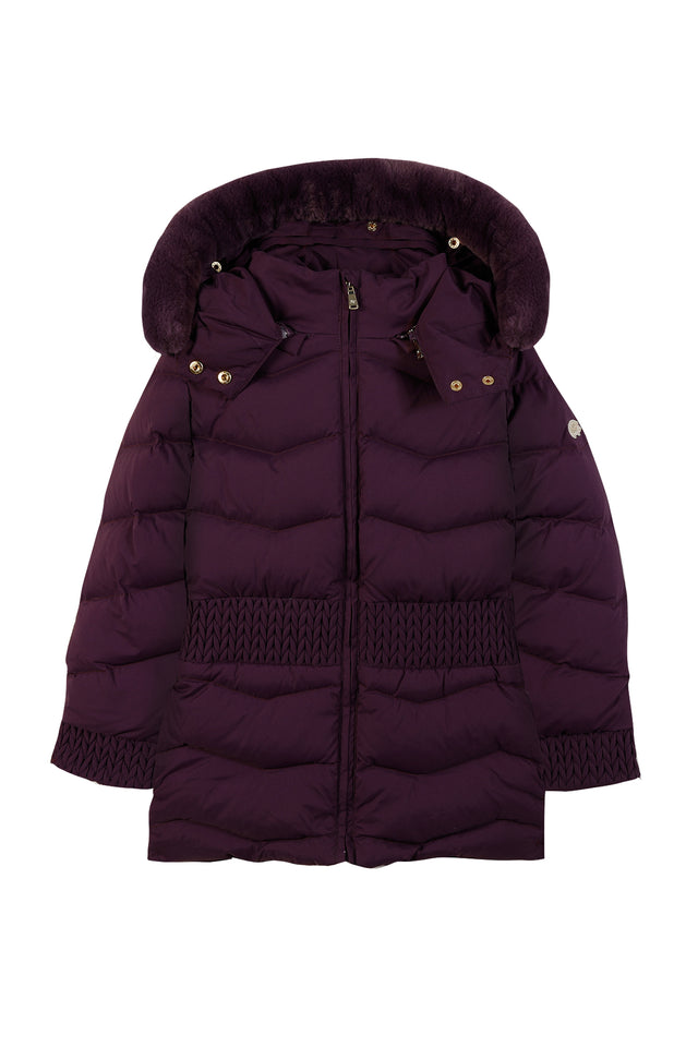 Daunenjacke - Violett Pelzimitat - Image principale