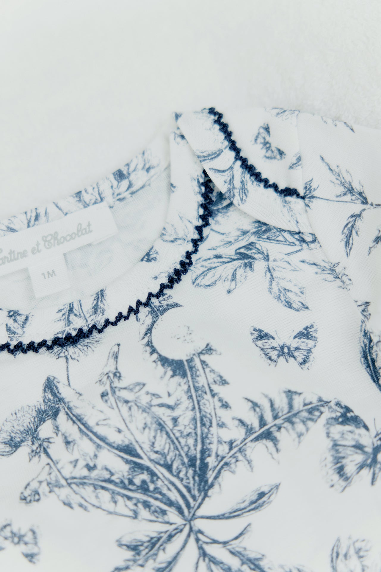 Pyjama deux pièces - Imprimé inspiration toile de jouy bleu