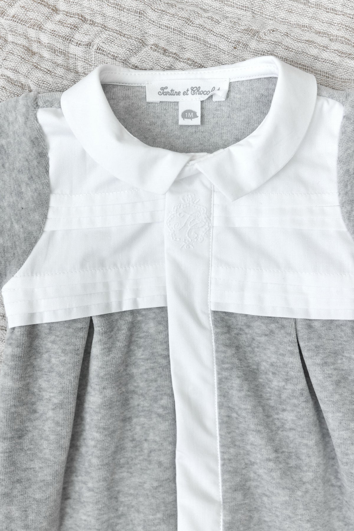 Pijama - Terciopelo gris claro