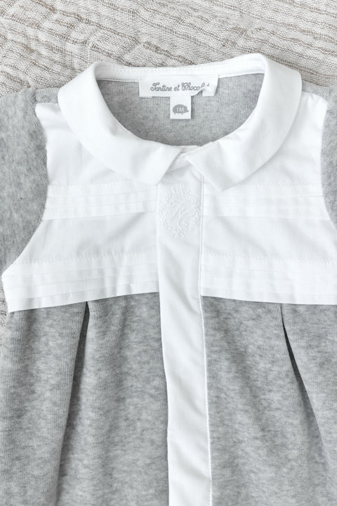 Pijama - Terciopelo gris claro - Image principale