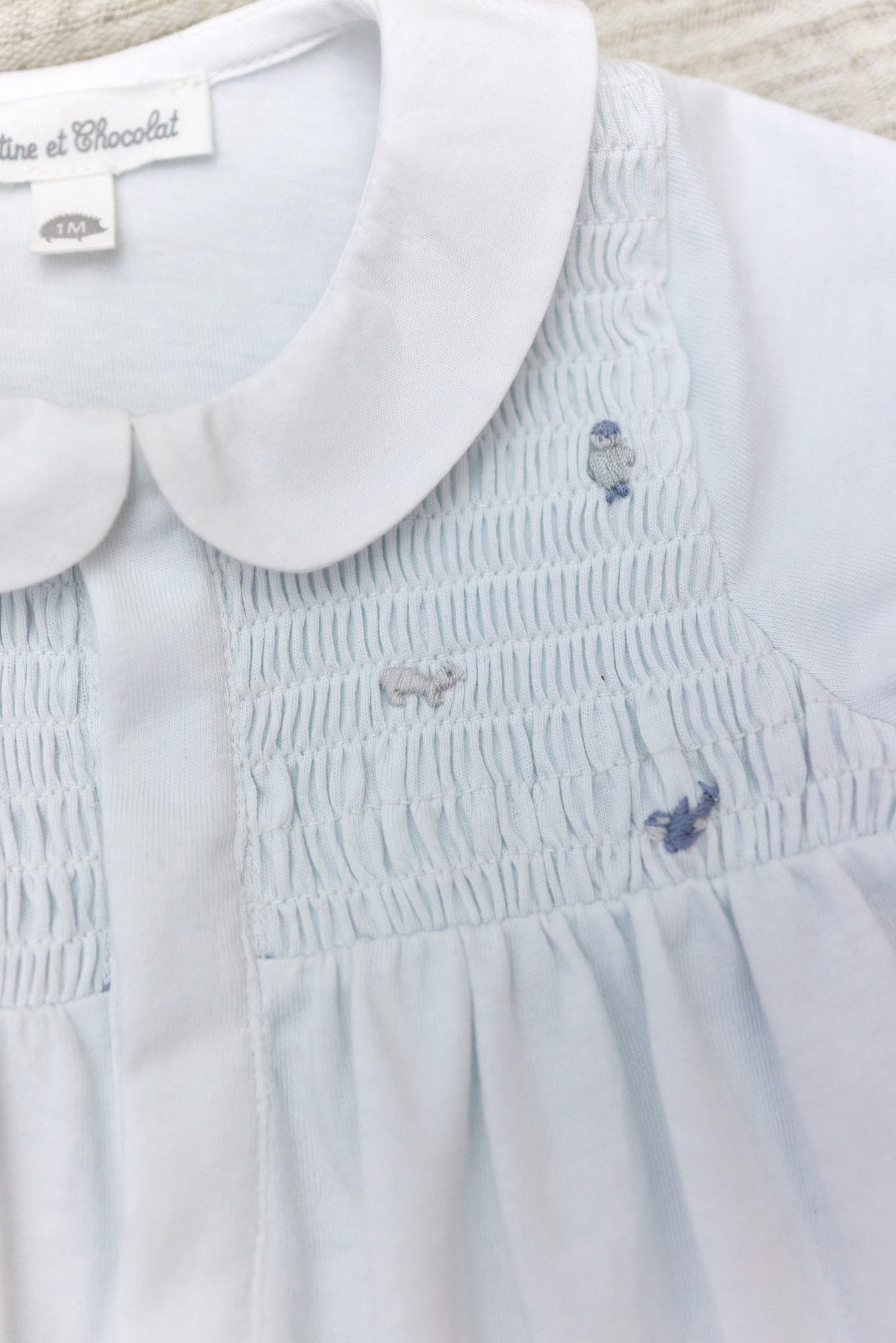 Pyjamas - Hellblau Stickerei Meerestiere