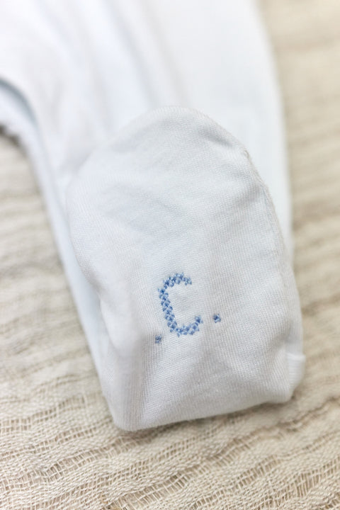 Pyjamas - Hellblau Stickerei Meerestiere - Image principale