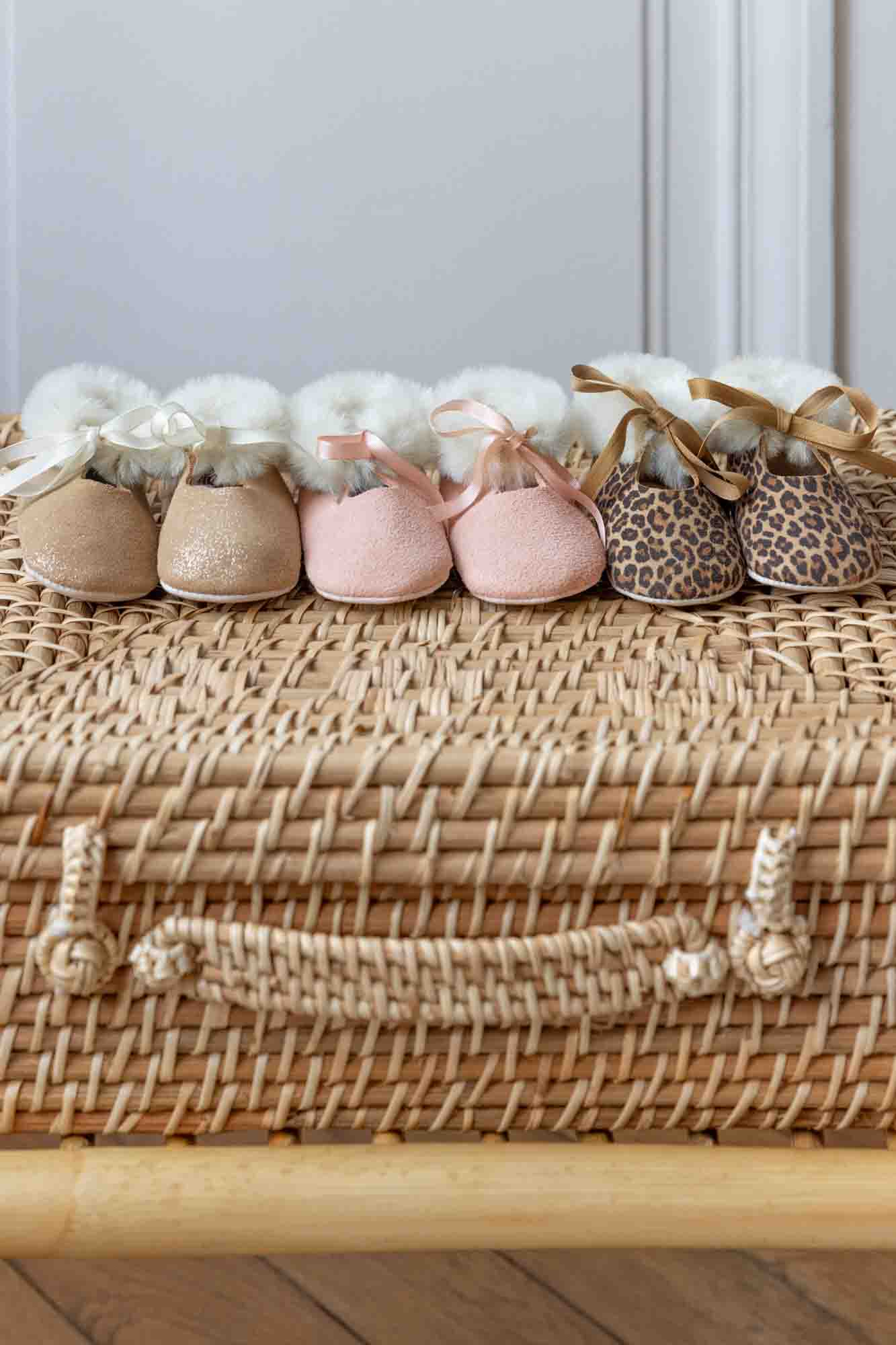 Chaussons - Sable motif léopard