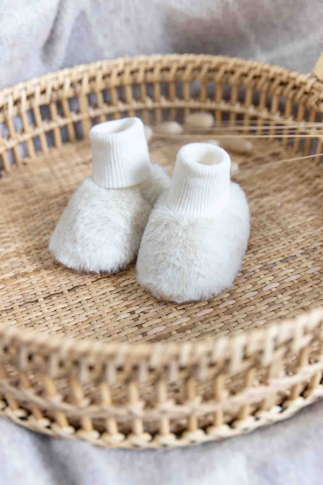 Chaussons - Ecru Imitation fourrure