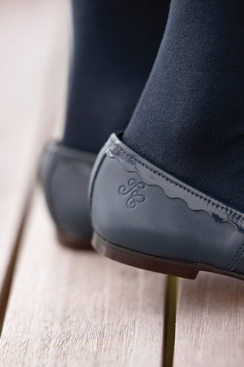 Ballerines - Cuir marine - Image principale