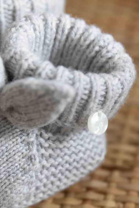 Chaussons - Maille torsadé gris clair - Image principale