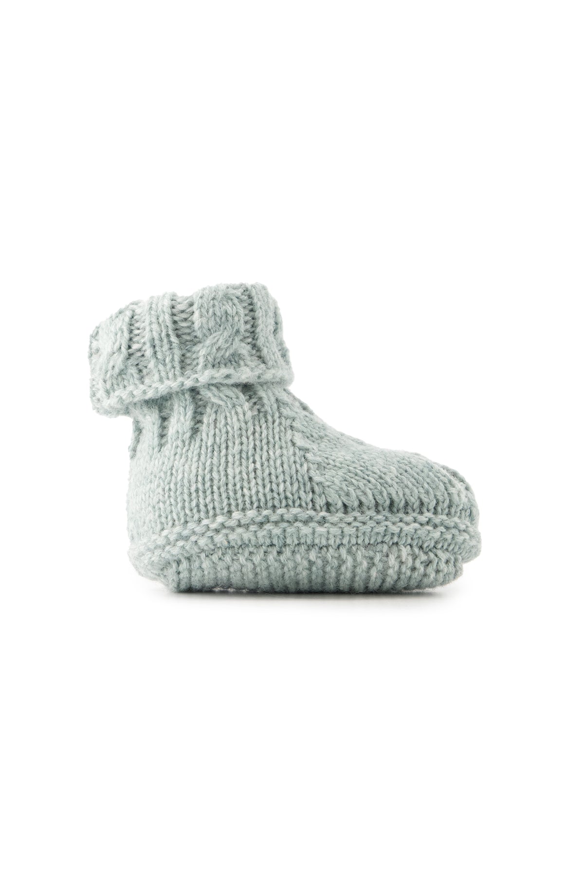 Slippers - Green cable knitwear