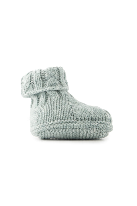 Slippers - Green cable knitwear - Image principale