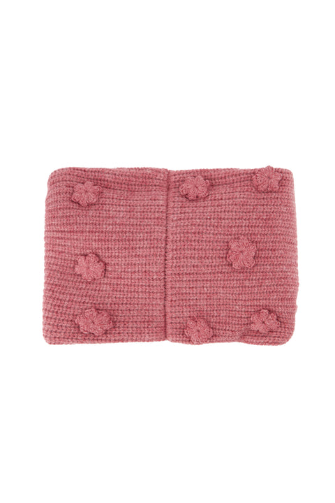 Tour de cou - Rose tricot motif fleurs - Image principale