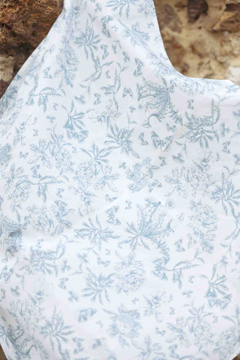 Foulard - Bleu imprimé inspiration Toile de Jouy - Image principale