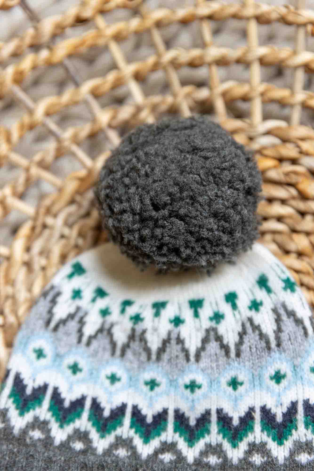 Bonnet - Gris laine et jacquard