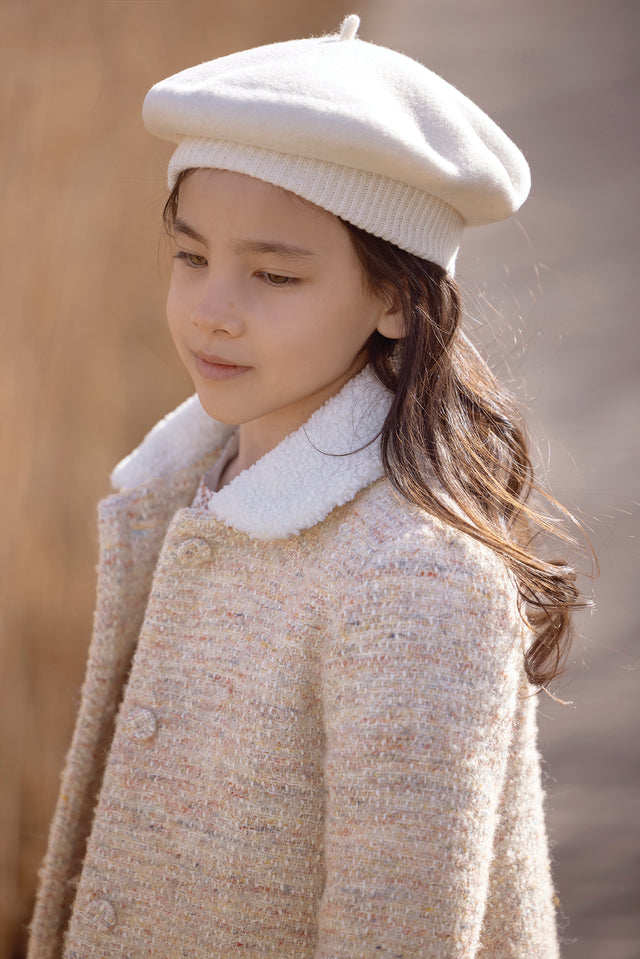 Béret - Laine écru tissu liberty - Image principale