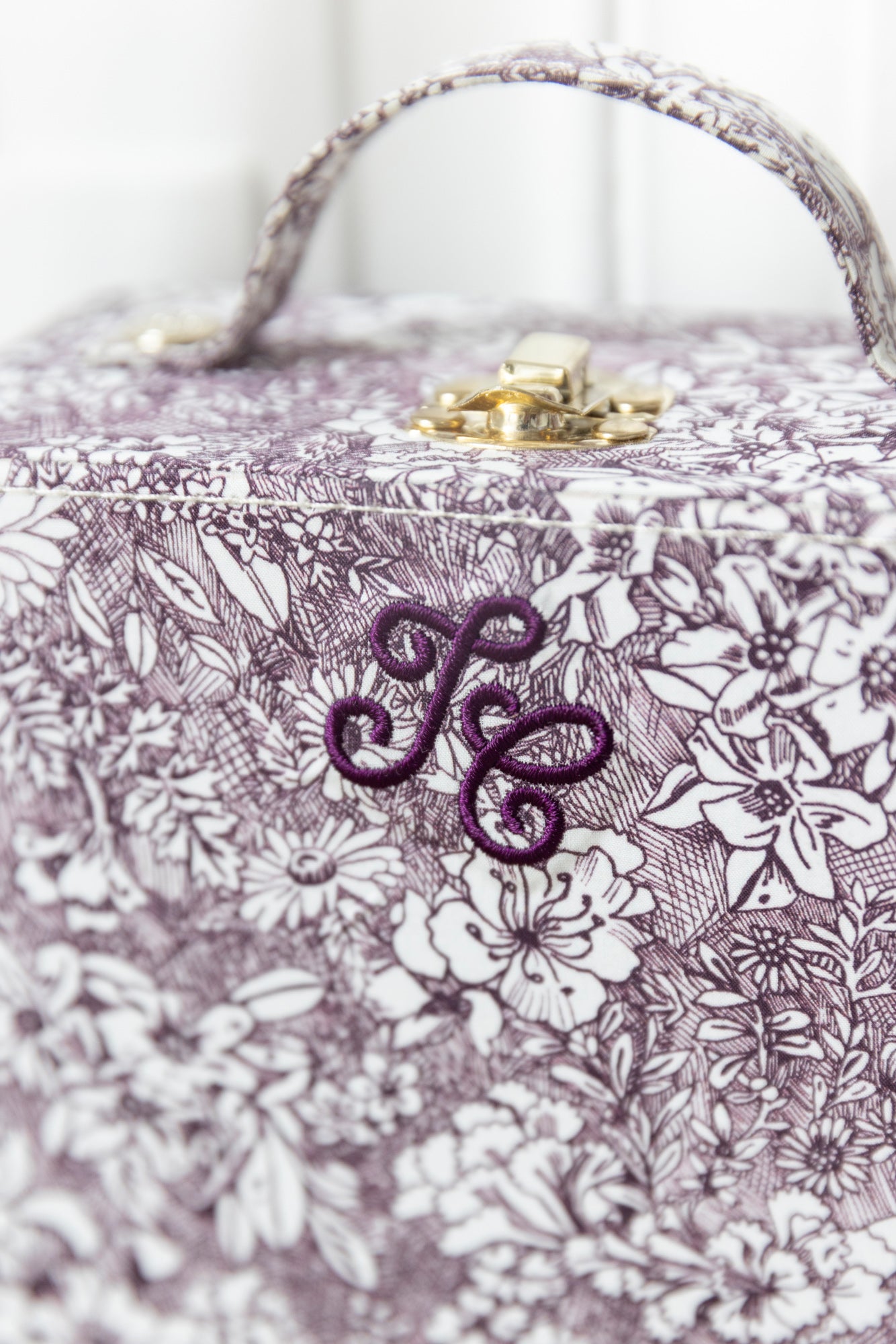 Valisette - Tissu liberty aubergine