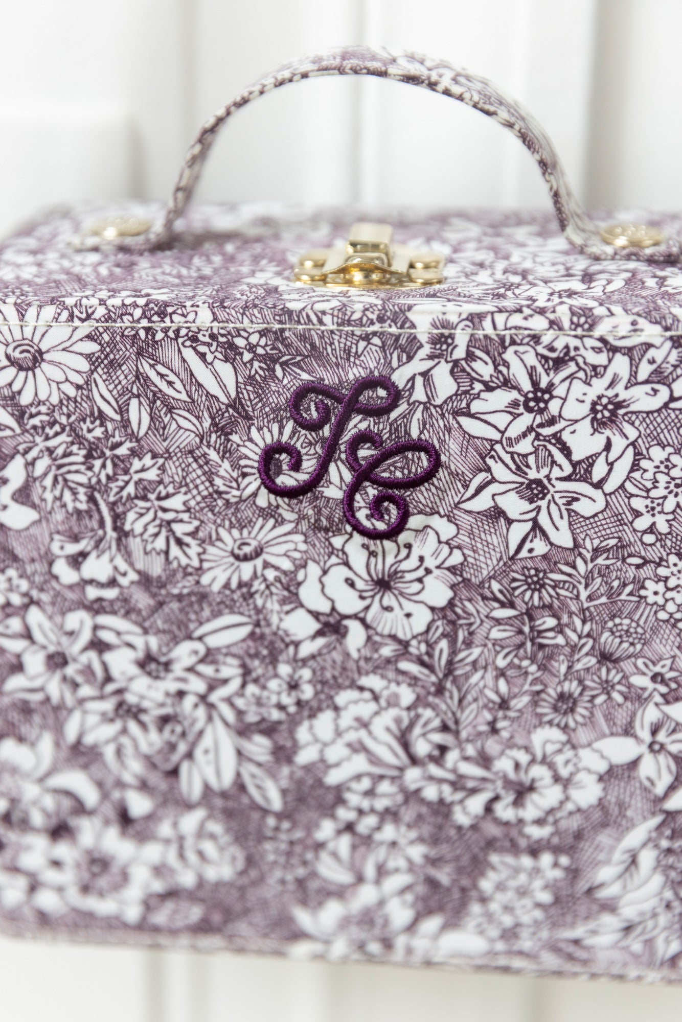 Valisette - Tissu liberty aubergine