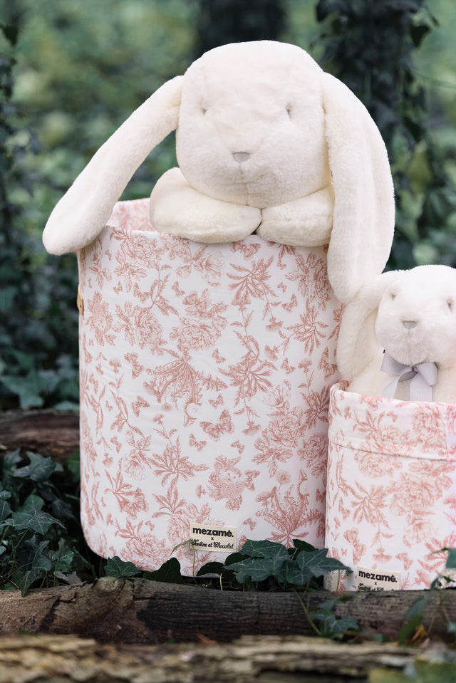 Grande panière toile de jouy rose - Mèzamé x Tartine et Chocolat - Image principale