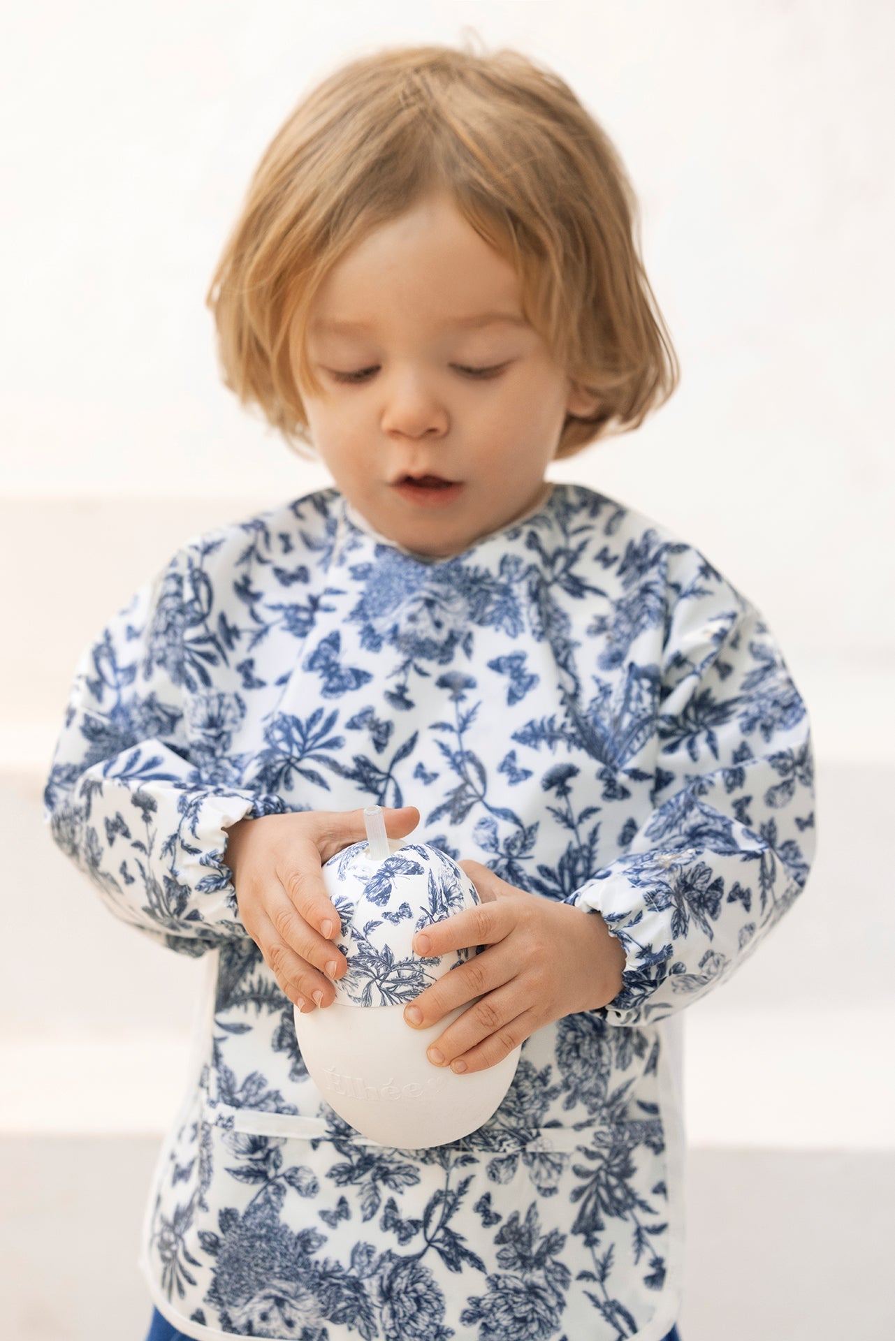 Kokosstrohbecher - Toile de jouy Blau Élhée x Tartine et Chocolat