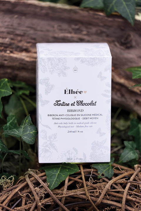 Biberon anti-colique - Toile de jouy gris Élhée x Tartine et Chocolat - Image principale