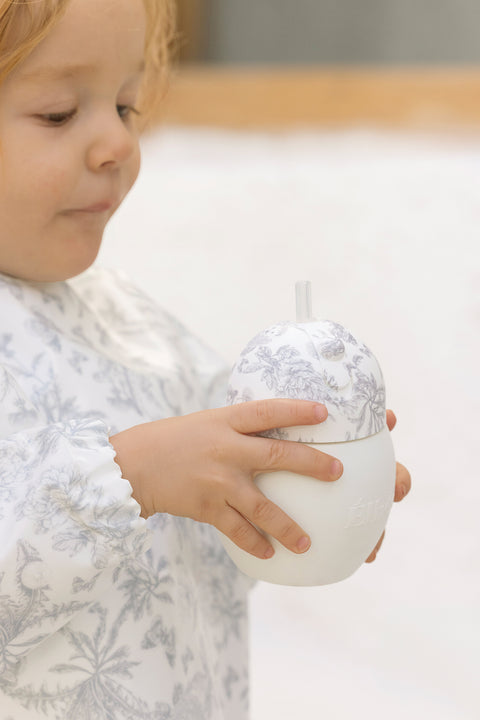 Tasse à paille Coconut - Toile de jouy gris Élhée x Tartine et Chocolat - Image principale